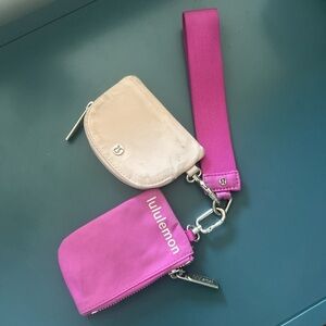 lululemon athletica Pink and Cream Wristlet Set